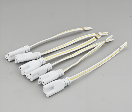 t5led燈管雙接線對接頭串聯(lián)線/三孔公母線